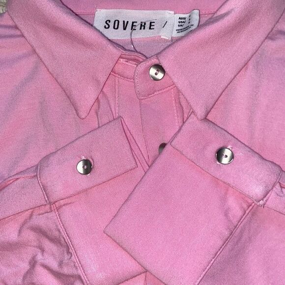 SOVERE NWOT The Entity Mini Dress in Musk Pink Oversized Bodice/ Bodycon Skirt S - Picture 5 of 11